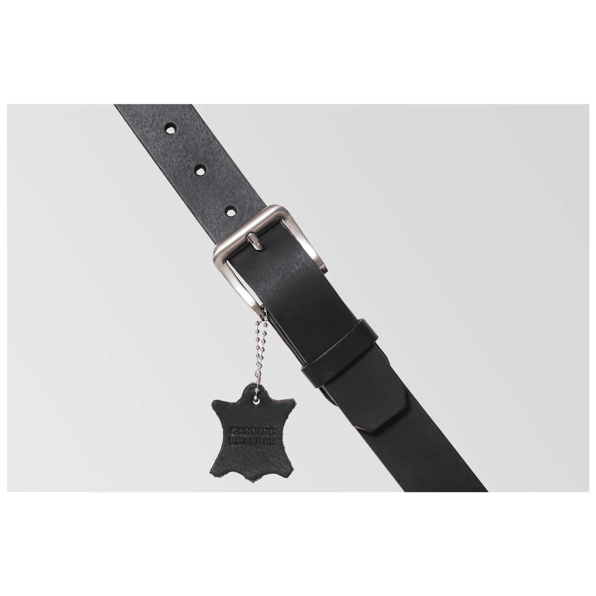 30mm | Black Leather Belt | Short Buckle