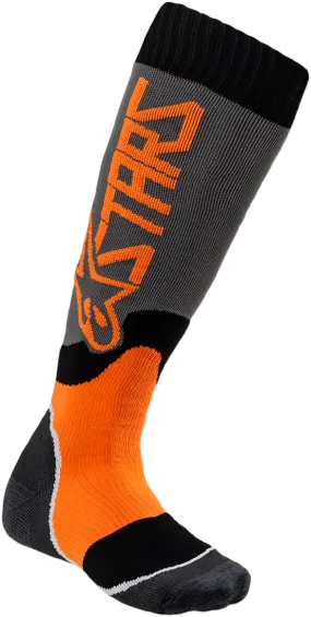 ALPINESTARS MX Plus 2 Youth Socks - Gray/Orange - Medium/Large 4741920-9040