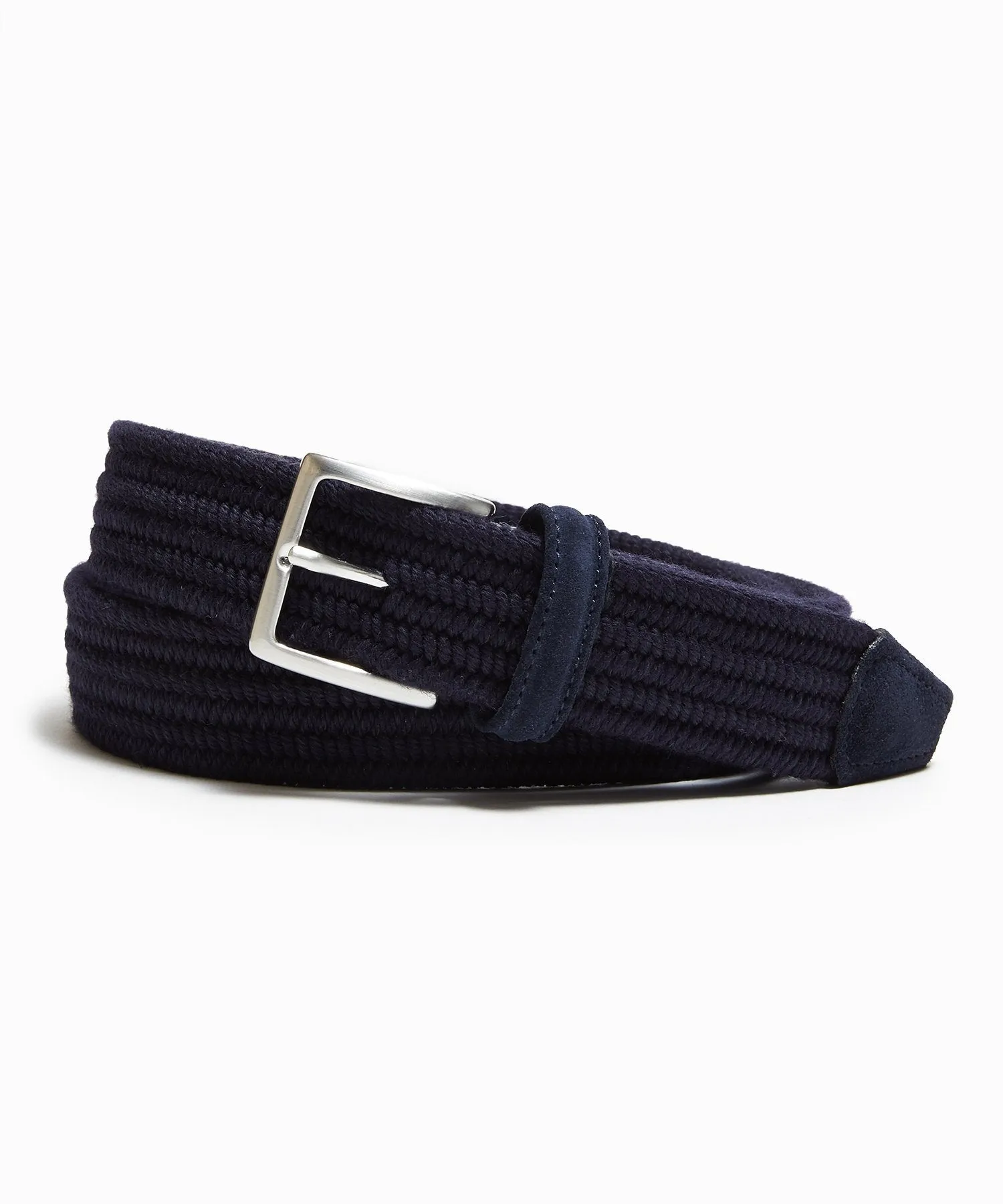 Anderson's Cashmere Stretch Woven Belt in Navy