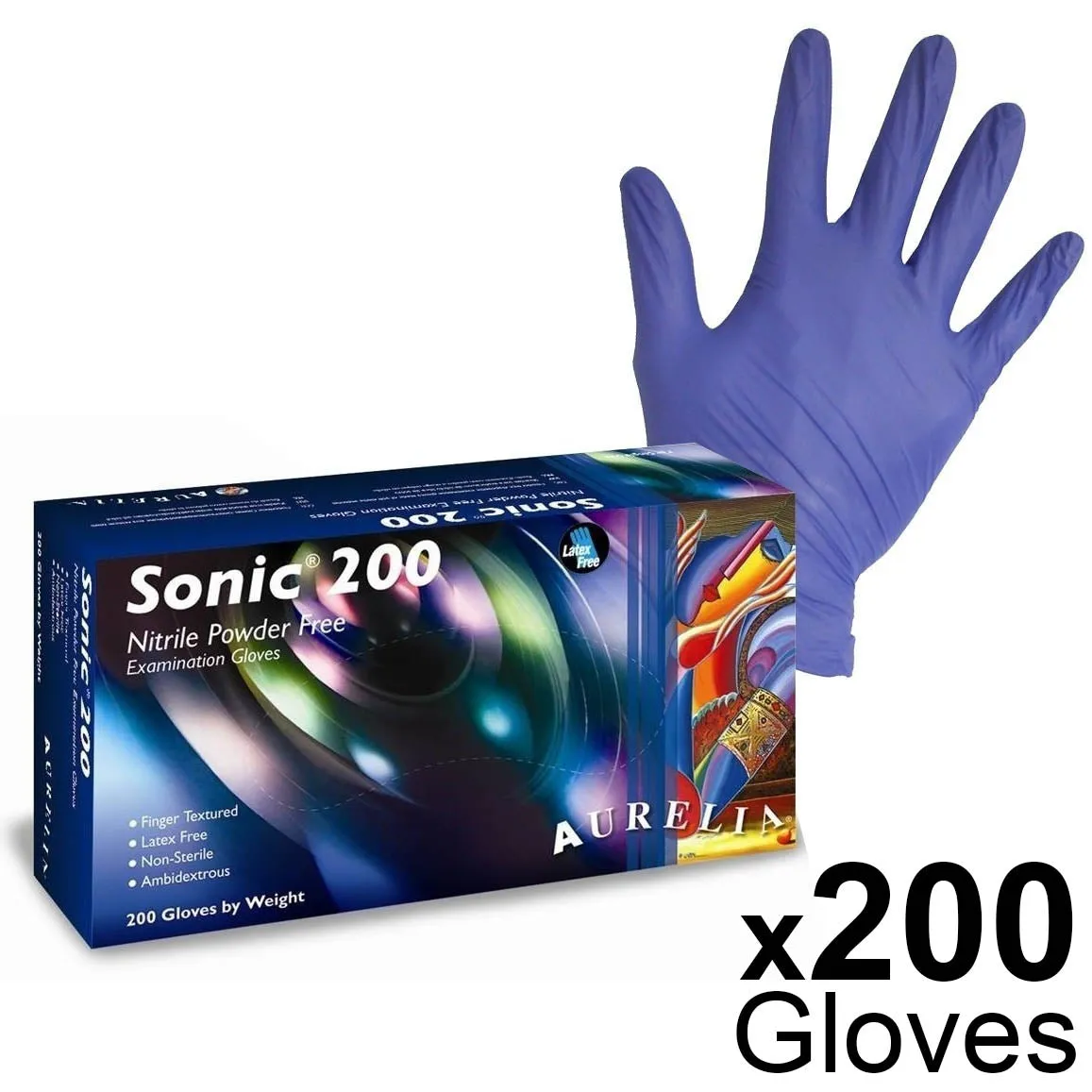 Aurelia Sonic 200 - Blue Nitrile Examination Gloves - Extra Large