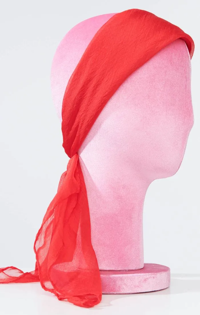 Chiffon Scarf in Red by Unique Vintage