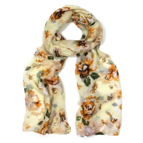 Classic floral print lightweight scarf by Poppy Accessories