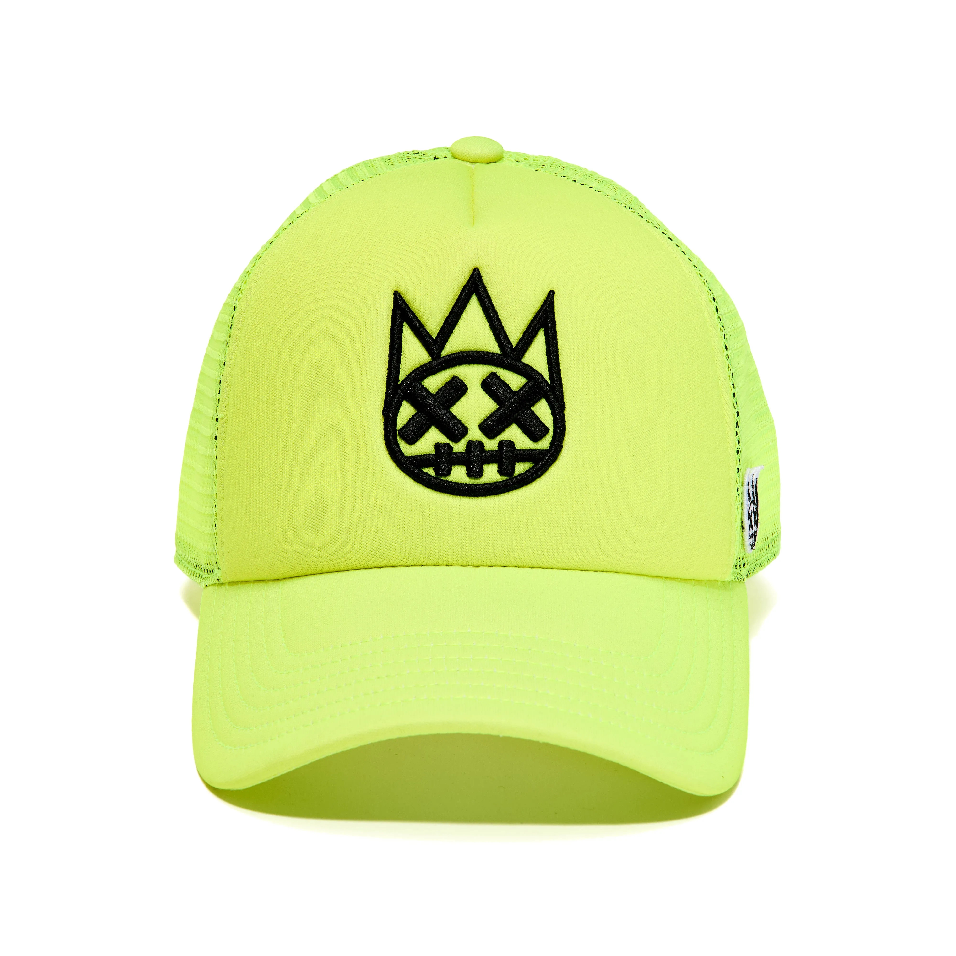 CLEAN SHIMUCHAN LOGO MESH BACK TRUCKER HAT IN NEON YELLOW