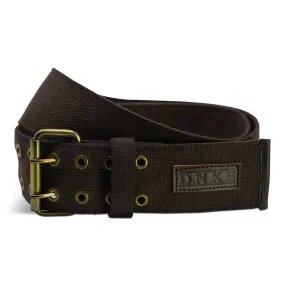 Double Prong Kilt Belt - Brown Woven Cotton