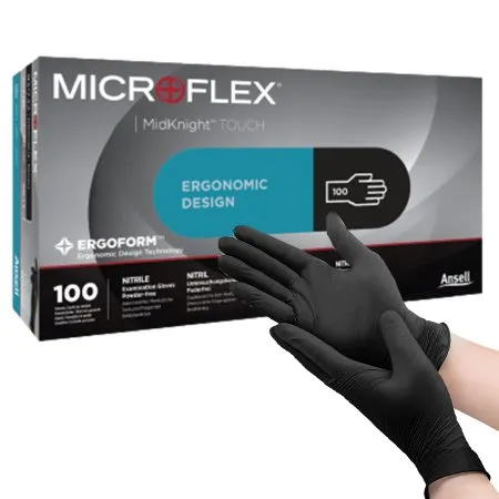 Exam Glove MICROFLEX® MidKnight™ Touch 93-737 X-Large NonSterile Nitrile Standard Cuff Length Textured Fingertips Black Not Rated - Microflex Medical  Mfr# 93732100