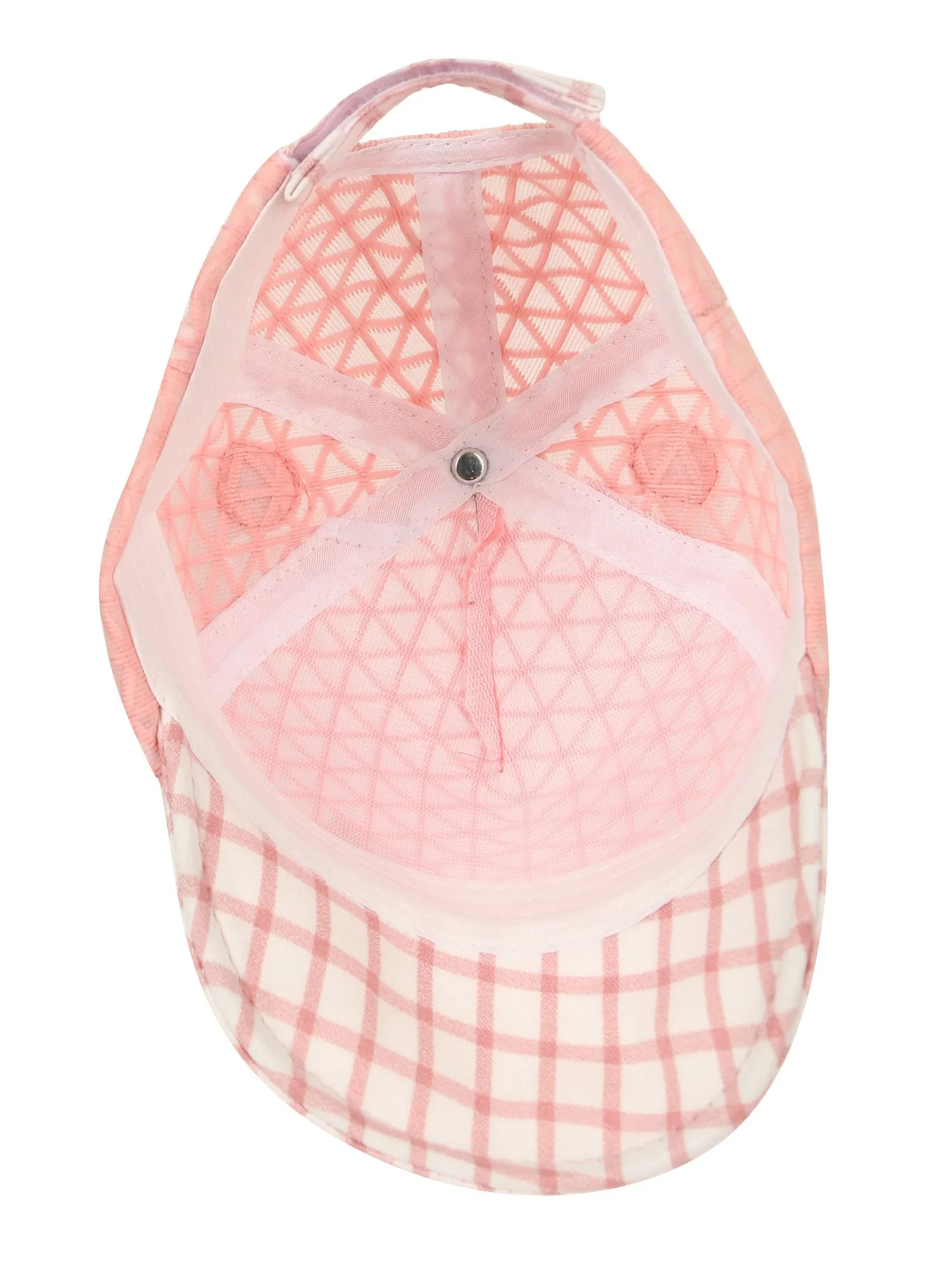 FabSeasons Self-Checkered Pink Caps/Hats for Boys & Girls (1-3 Years) with Antler, Velcro Adjustment