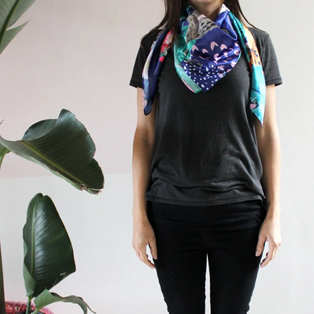 Frida Kahlo Square Tropical Scarf