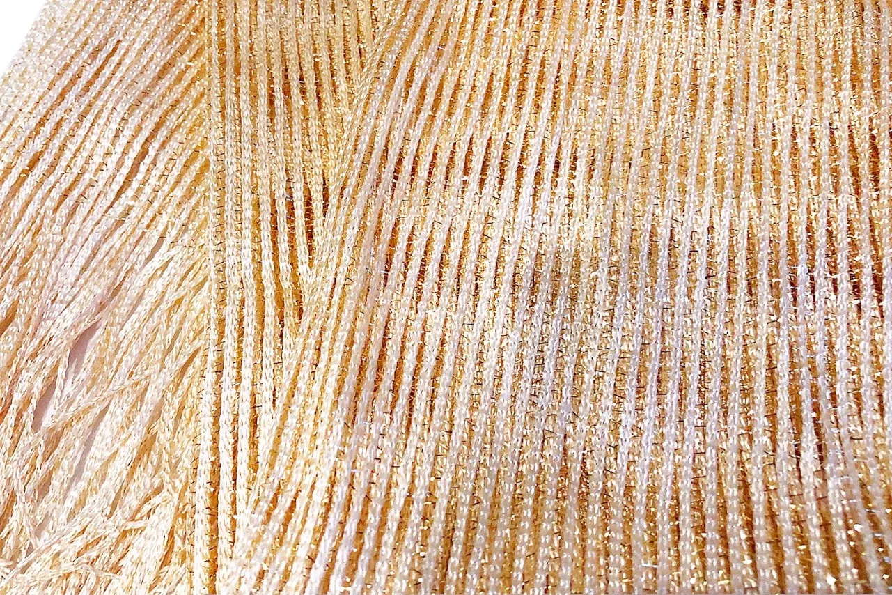 Golden Sheer Fringed Scarf