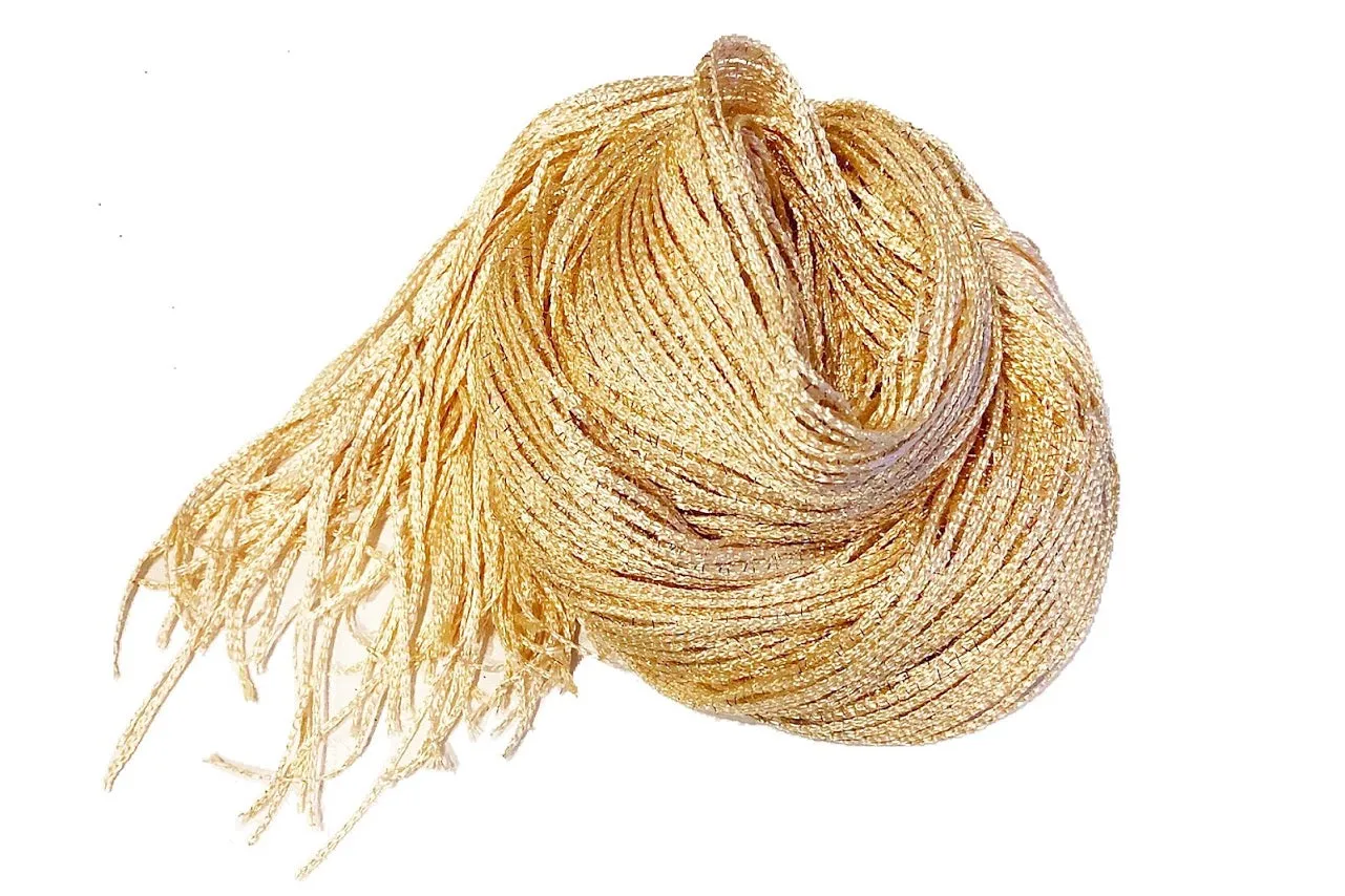 Golden Sheer Fringed Scarf