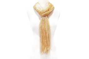 Golden Sheer Fringed Scarf