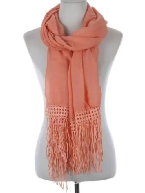 Lace Trim Sheer Scarf