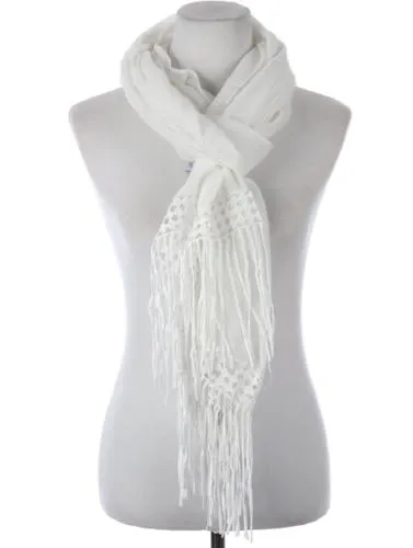 Lace Trim Sheer Scarf