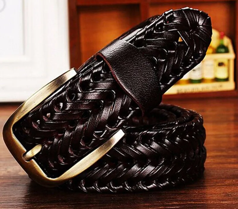 Leather Woven Style Men Belt