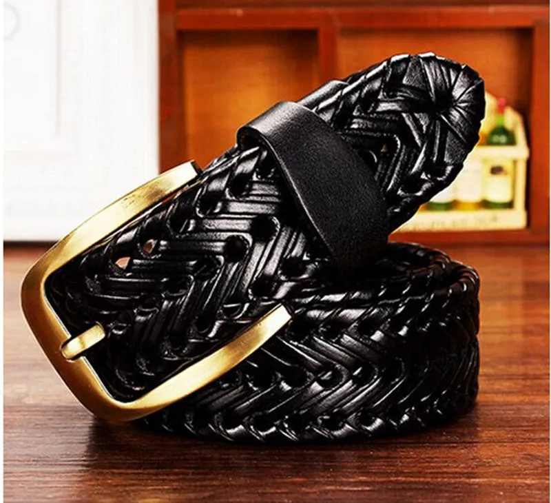 Leather Woven Style Men Belt