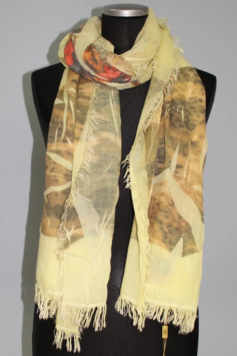 Leopard/Floral Print Scarf