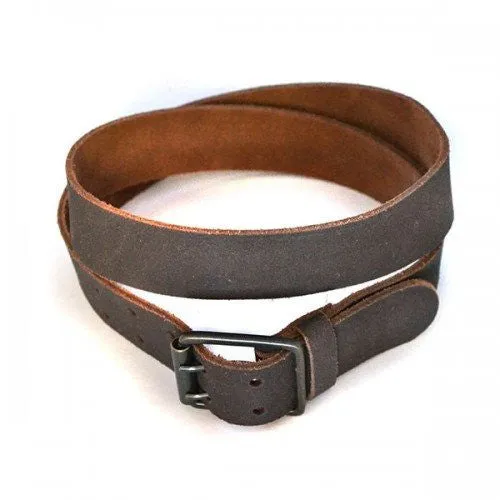 MARCELLO - Mens Brown Suede Leather Belt