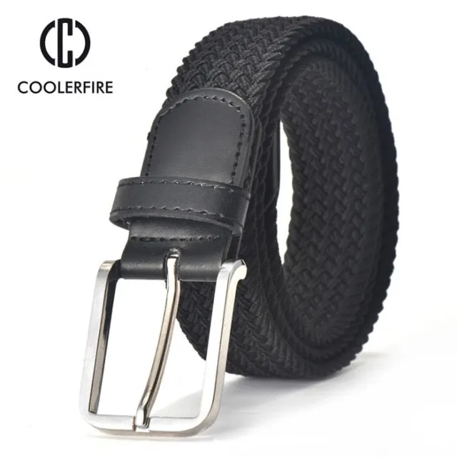 Men Women Casual Knitted Woven Canvas Elastic Expandable Braided Stretch Belts