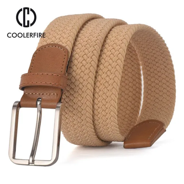 Men Women Casual Knitted Woven Canvas Elastic Expandable Braided Stretch Belts