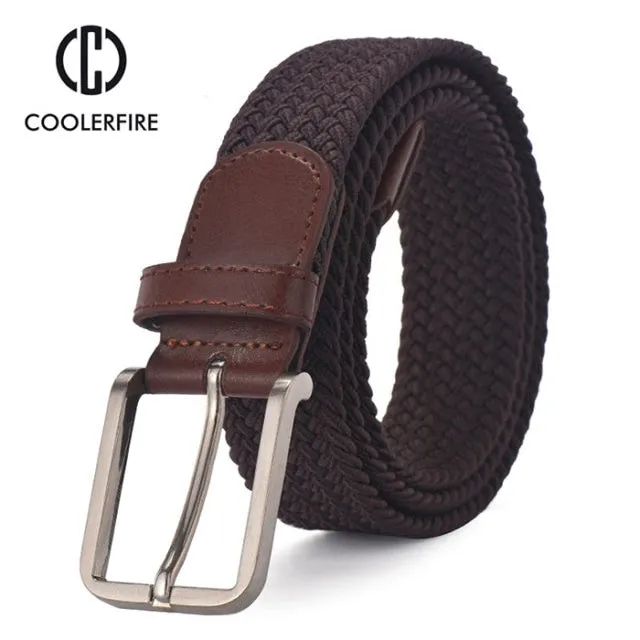 Men Women Casual Knitted Woven Canvas Elastic Expandable Braided Stretch Belts