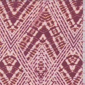 Mulberry/Blush Zig Zag Diamond Chiffon Fabric