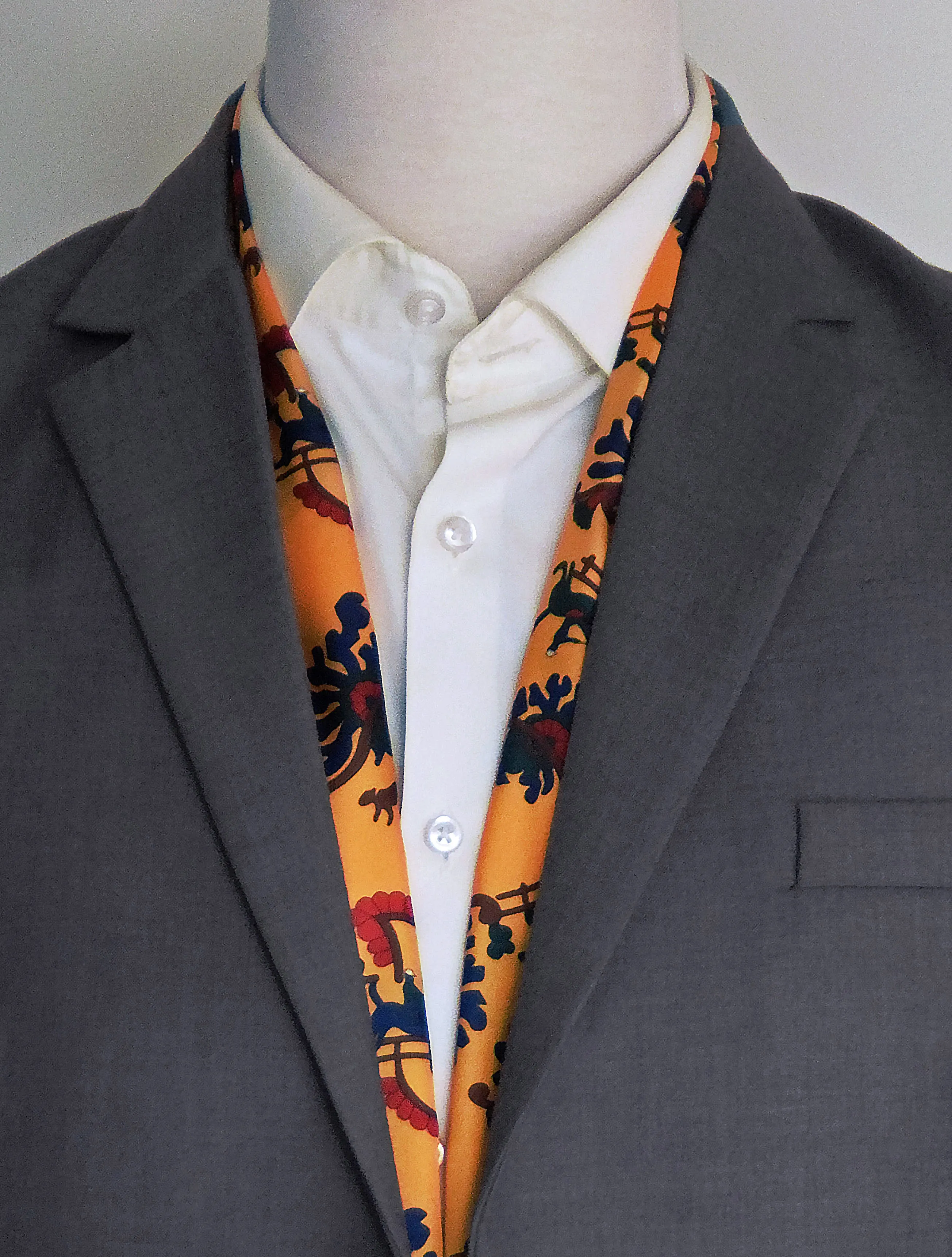 Mustard Paisley and Floral - Silk Men Scarves