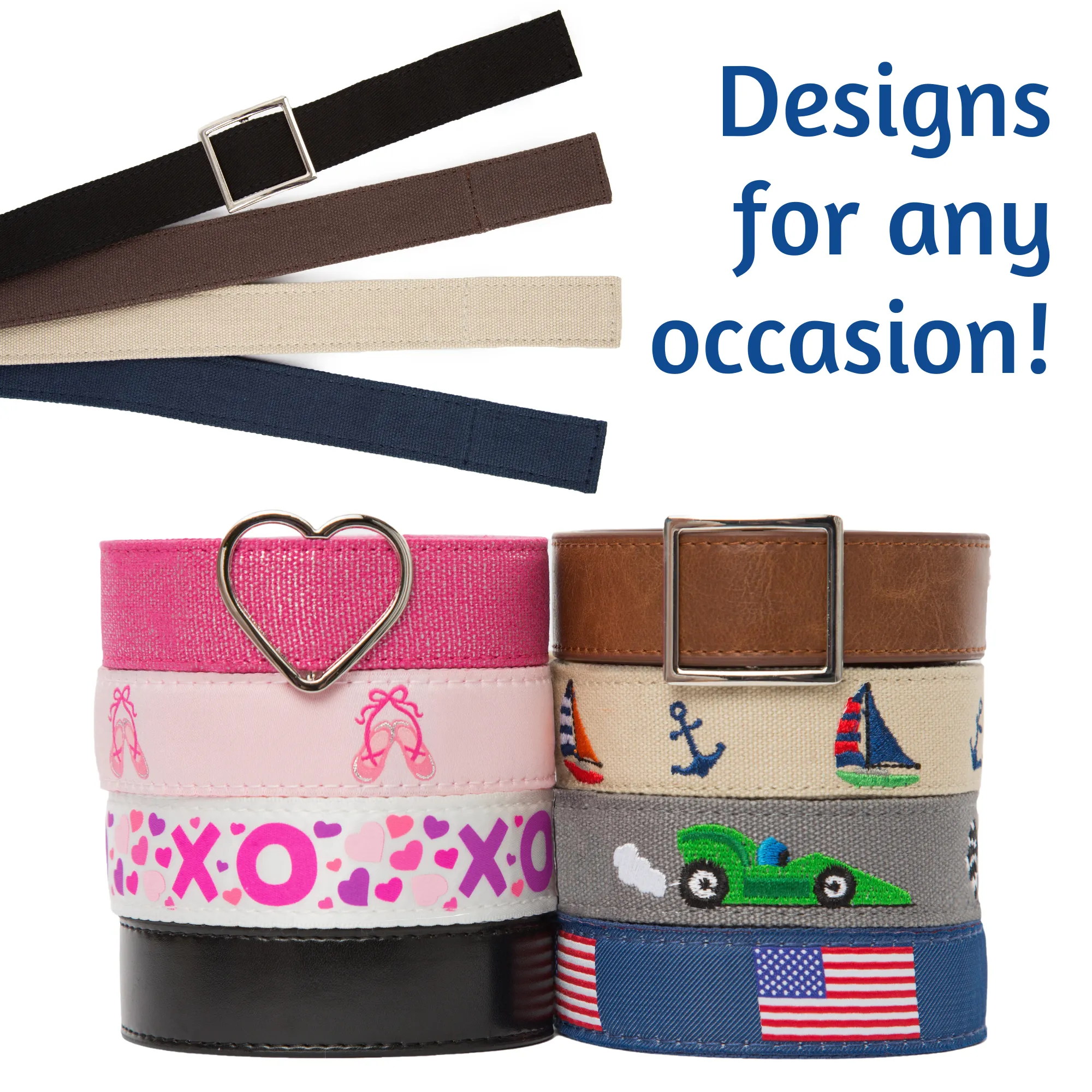 MYSELF BELTS - Train Print Easy Velcro Belt For Toddlers/Kids