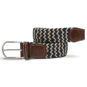 Repreve Woven Belt Beige & Blue Zigzag