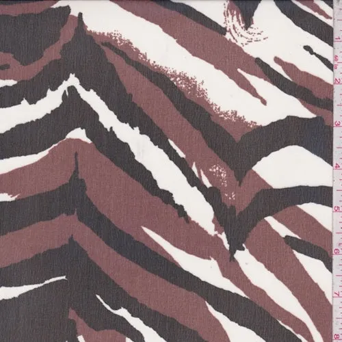 Sienna Brown/Black Tiger Print Chiffon Fabric