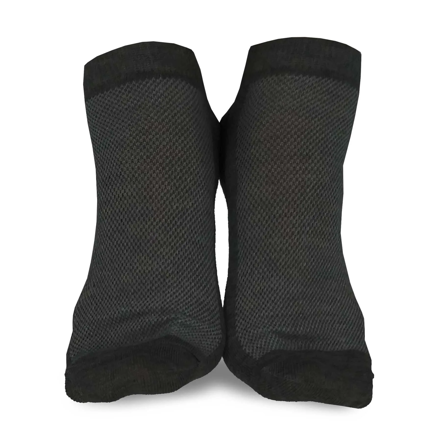 TeeHee Socks Men's Casual Polyester No Show Black, Heather Grey 12-Pack (11051)