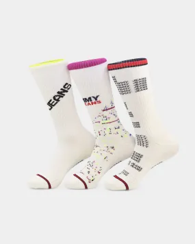 Tommy Jeans Disruptive Socks 3 Pack White/Multi-Coloured