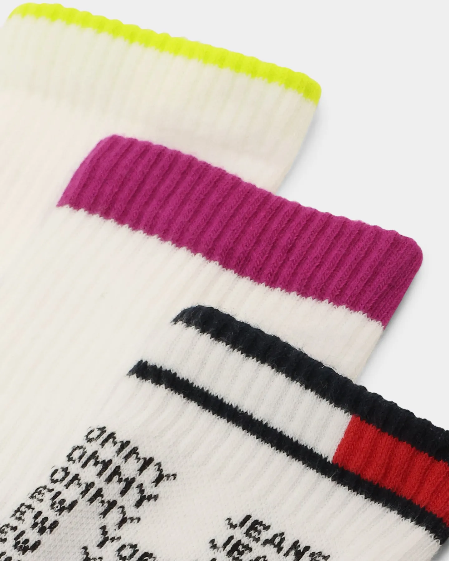 Tommy Jeans Disruptive Socks 3 Pack White/Multi-Coloured