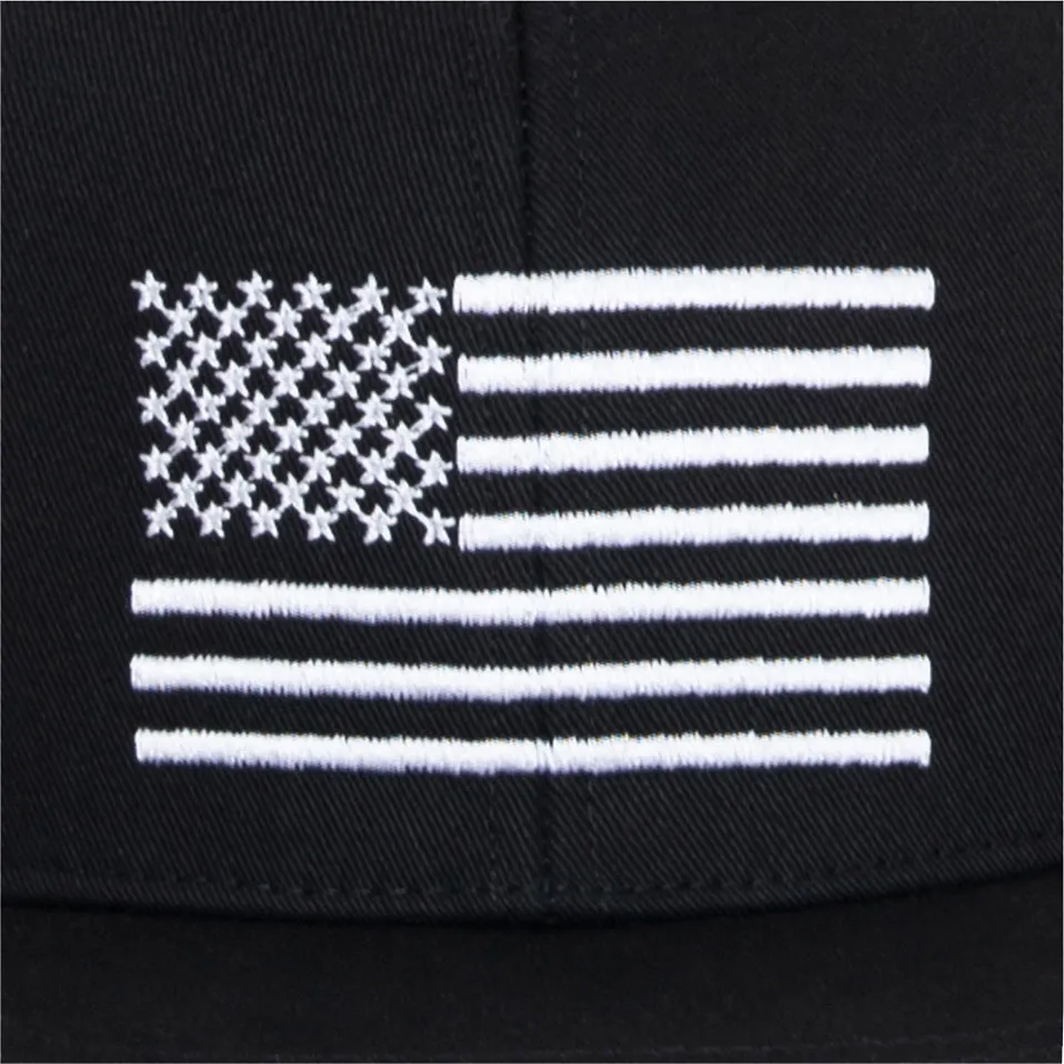 White / Black US Flag Trucker Cap