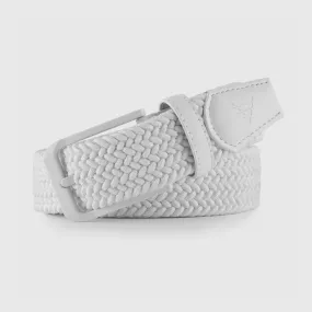 WHITE WOVEN STRETCH BELT