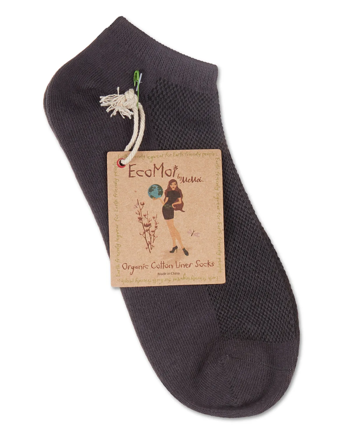 Women's Organic Cotton Mesh-Top Breathable Liner Sock