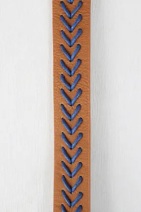 Woven Contrast Vegan Leather Belt