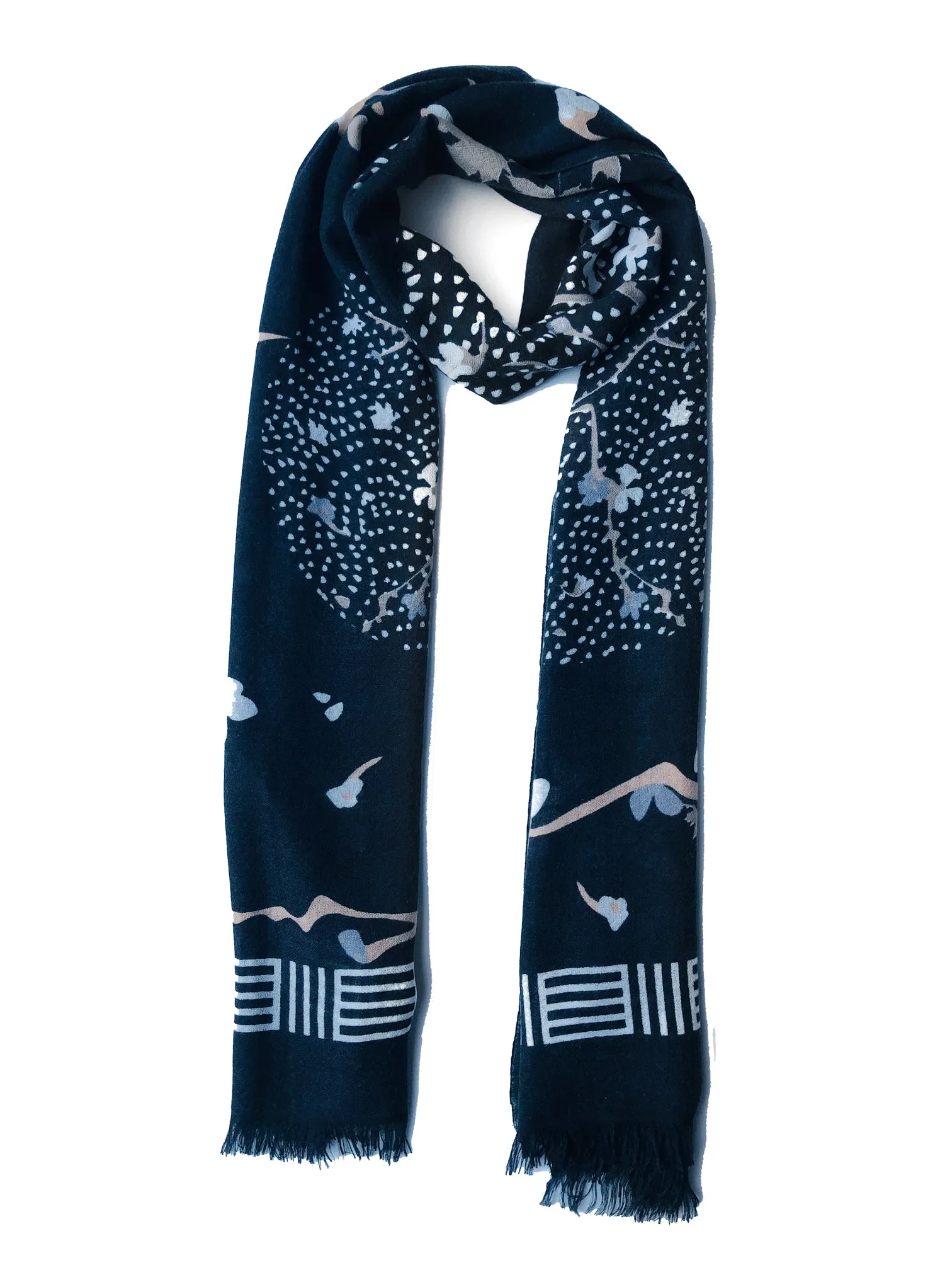 Zen Garden Black 100% Cashmere Scarf