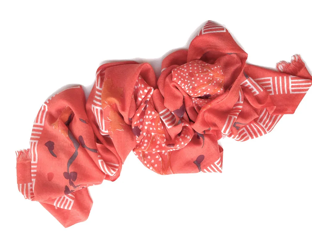 Zen Garden Orange 100% Cashmere Scarf