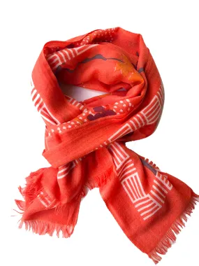 Zen Garden Orange 100% Cashmere Scarf